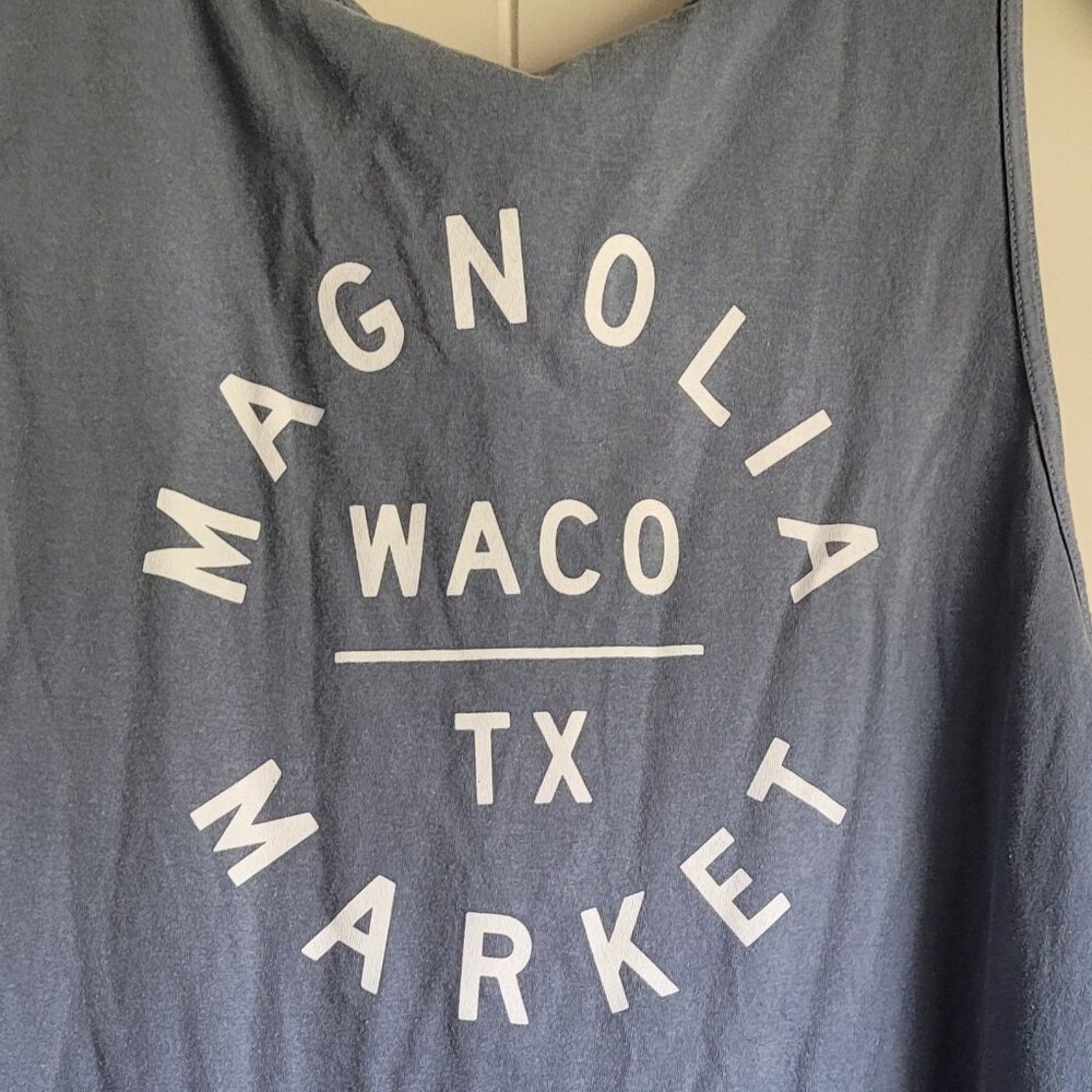Magnolia Waco TX Womens Top Sleeveless Size L tank tee shirt blue new with tags